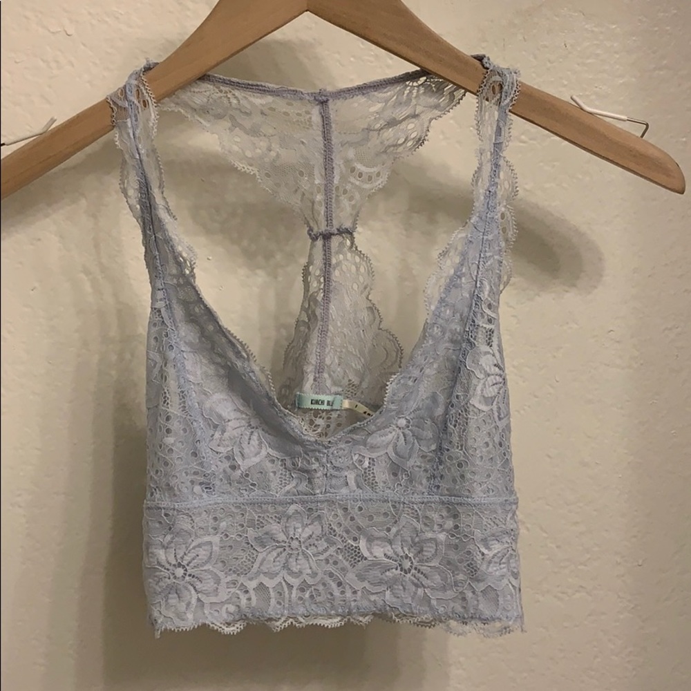 Blue lacy bralette